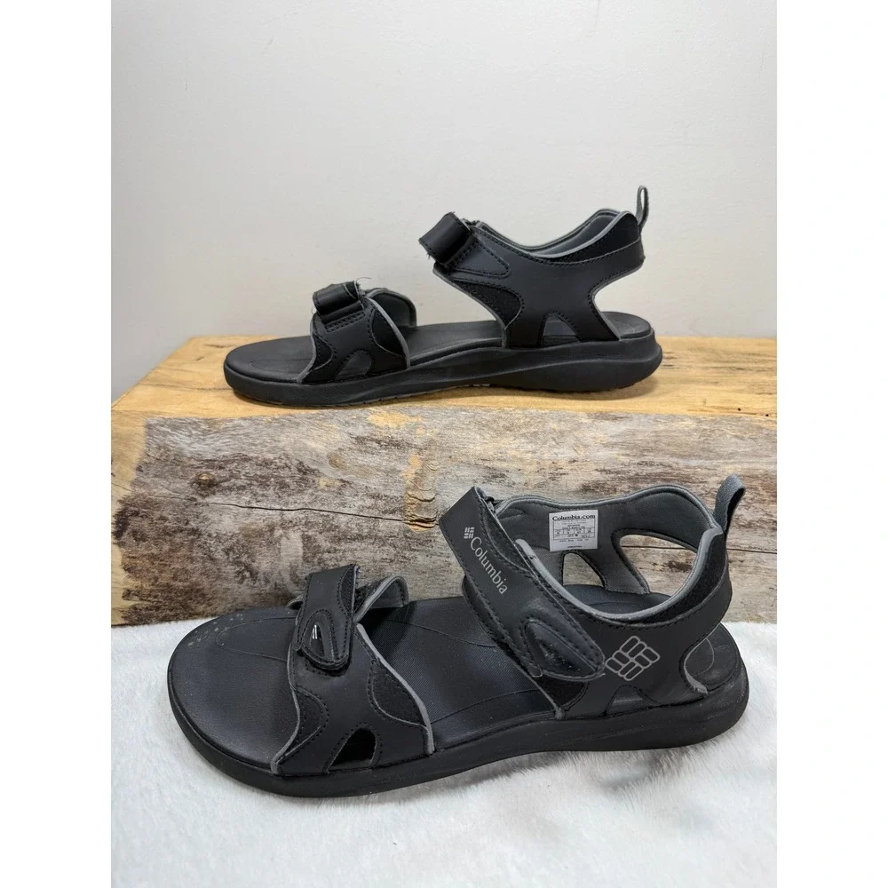 Columbia‎ Santiam 2 Strap Mens 10 Sandals Black Grey Hiking Outdoor BM0111-010